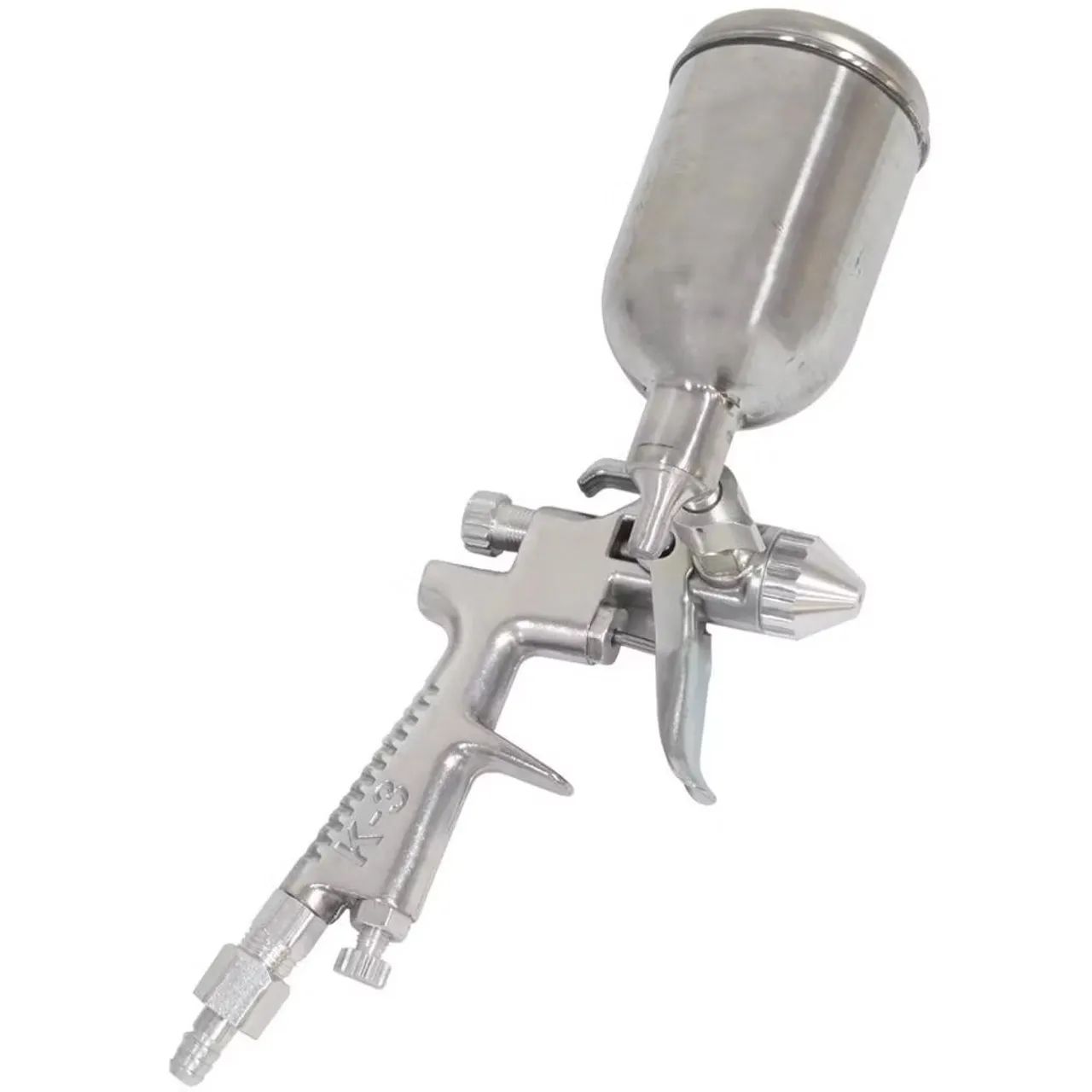 Pistola de Pintura Aerógrafo 0,5 MM 200ML Alumínio EVPPA200-PR EVALD - Foto 5
