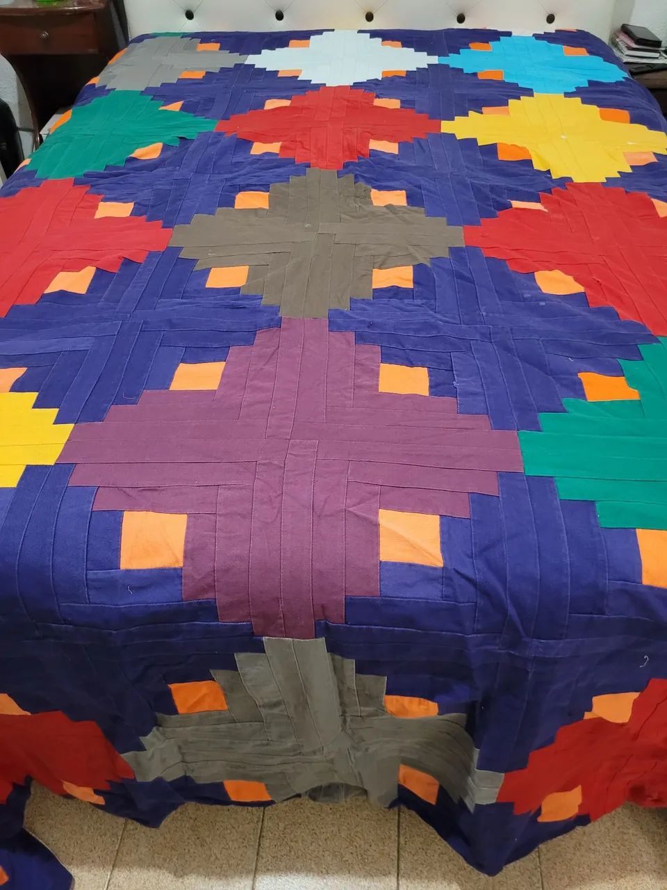 Colcha Artesanal Patchwork Colorida - Foto 3