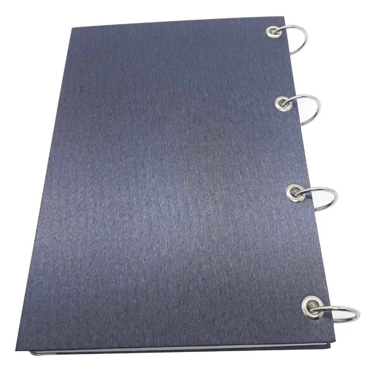 Caderno Fichário Argolado 10 Matérias Preto Universitário Com 4 Argolas