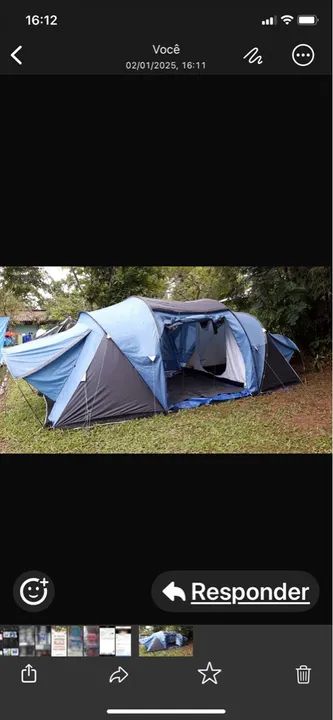 Barraca de Camping Quéchua acompanha colchão casal inflável 