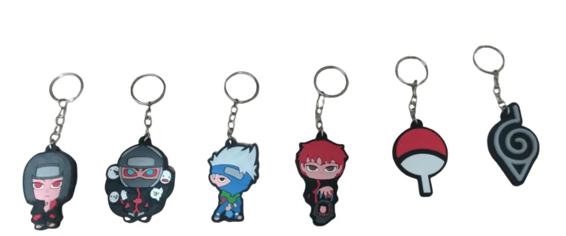 Kit 6 Chaveiros Personagens Naruto