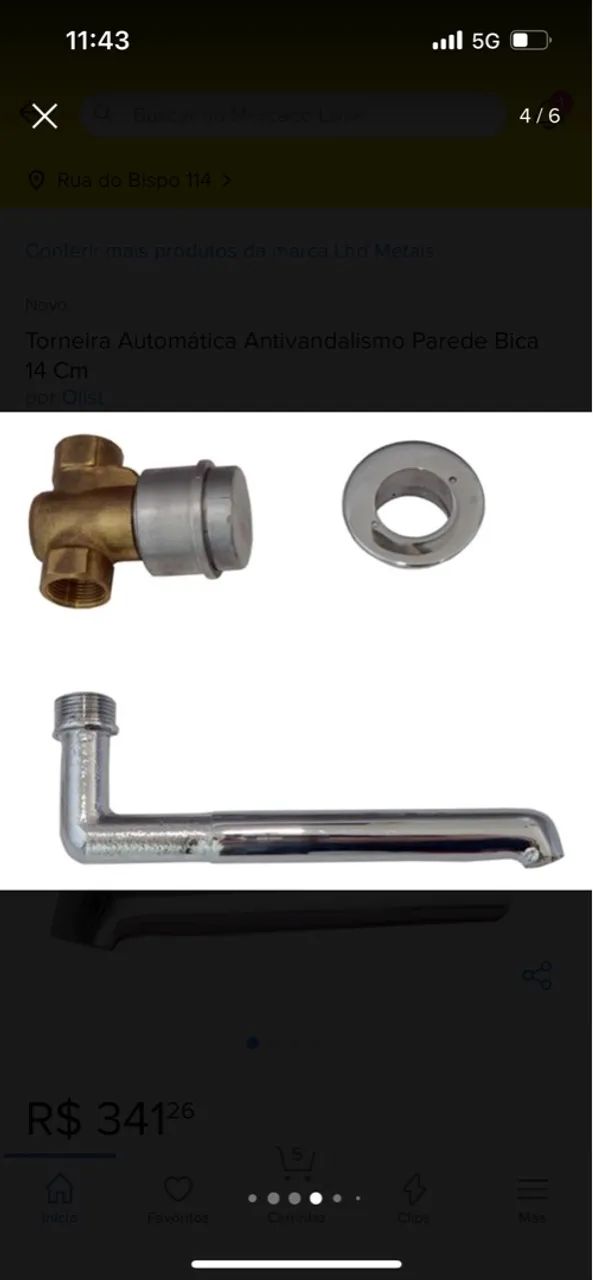 Torneira Automática Antivandalismo Parede 14 Cm - Foto 2