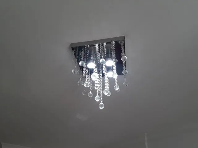 Lustre Plafon Chuva de Cristal Acrílico 0,30 x 0,30 - Foto 2