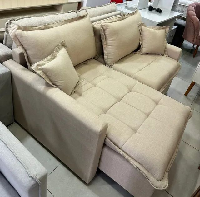 Sofá Retrátil e Reclinável 1,80m Linho DIVIDIMOS EM ATÉ 10X SEM JUROS - Foto 2