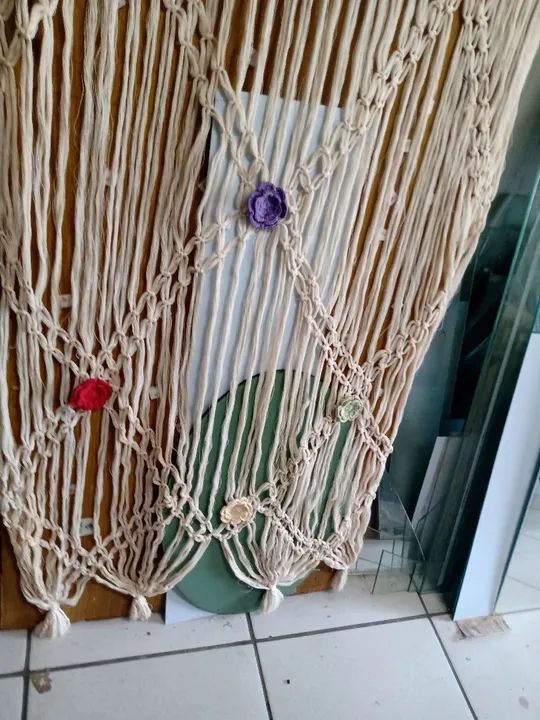 Cortinas em fibra natural em macramé  - Foto 2
