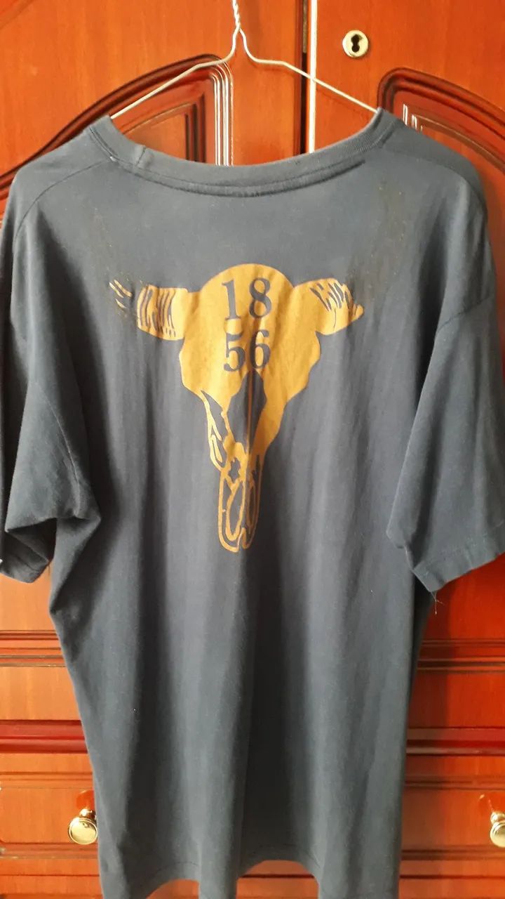 Camiseta Masculina Azul com Estampa - Foto 2