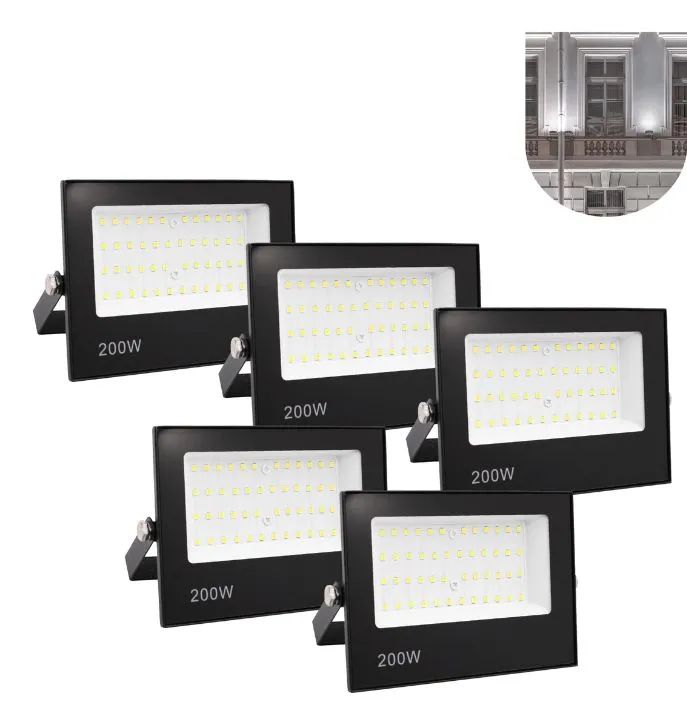 Kit 5 Refletores LED 200W - Iluminação potente!