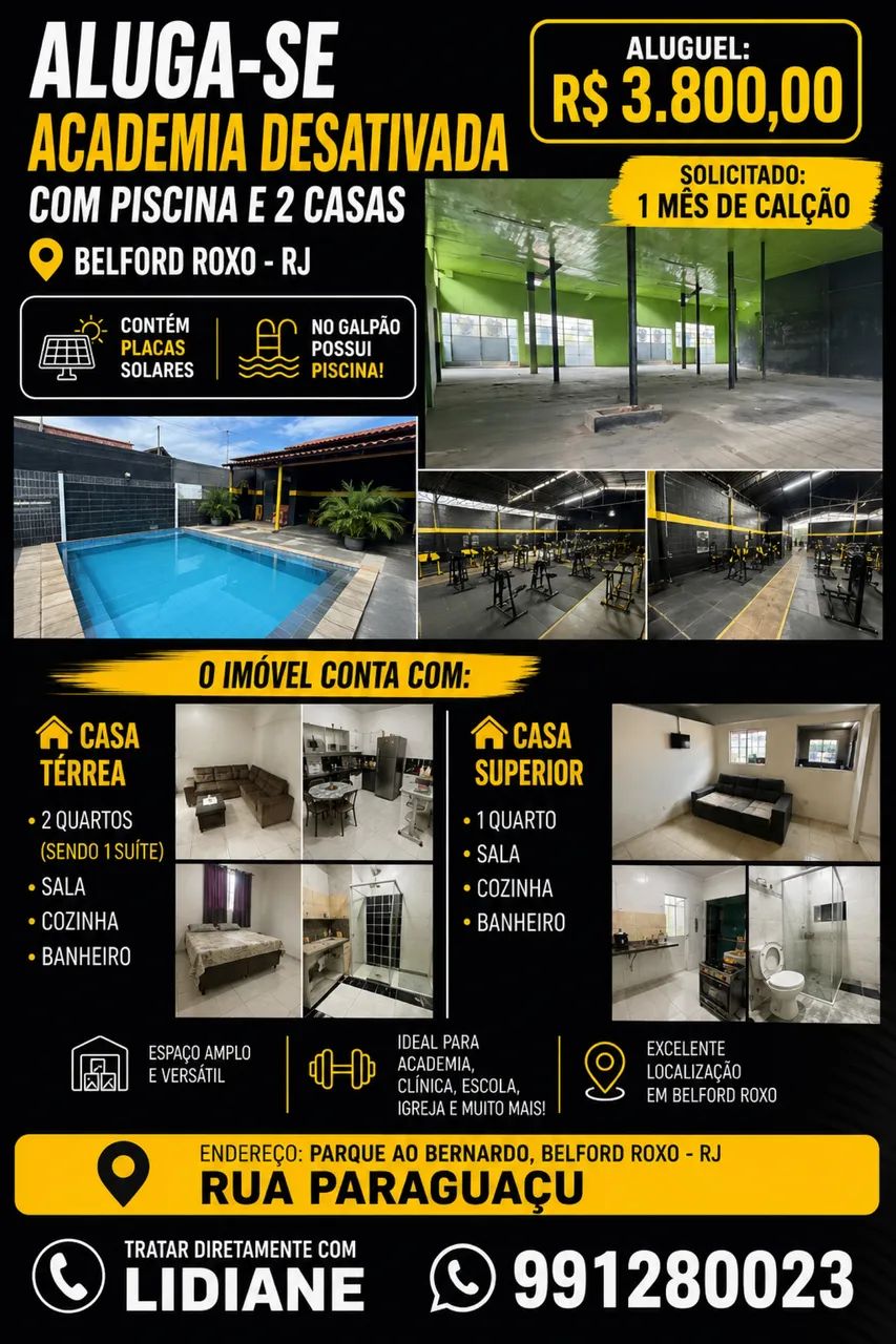 ALUGO ACADEMIA EM BELFORD ROXO