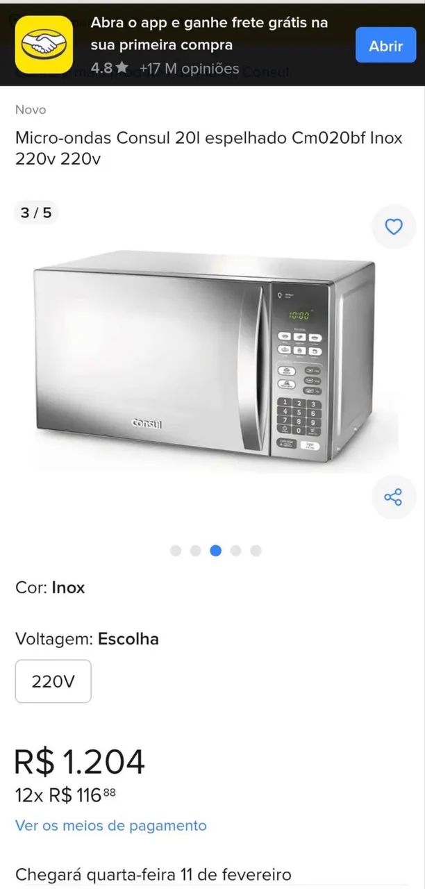 Microondas 20L consul  220v  - Foto 4
