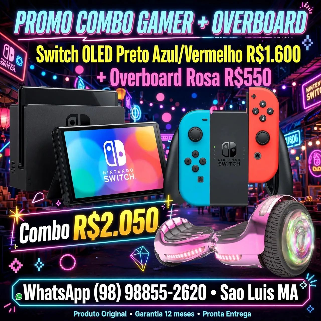 Nintendo Switch Oled + Overboard bluetooth 