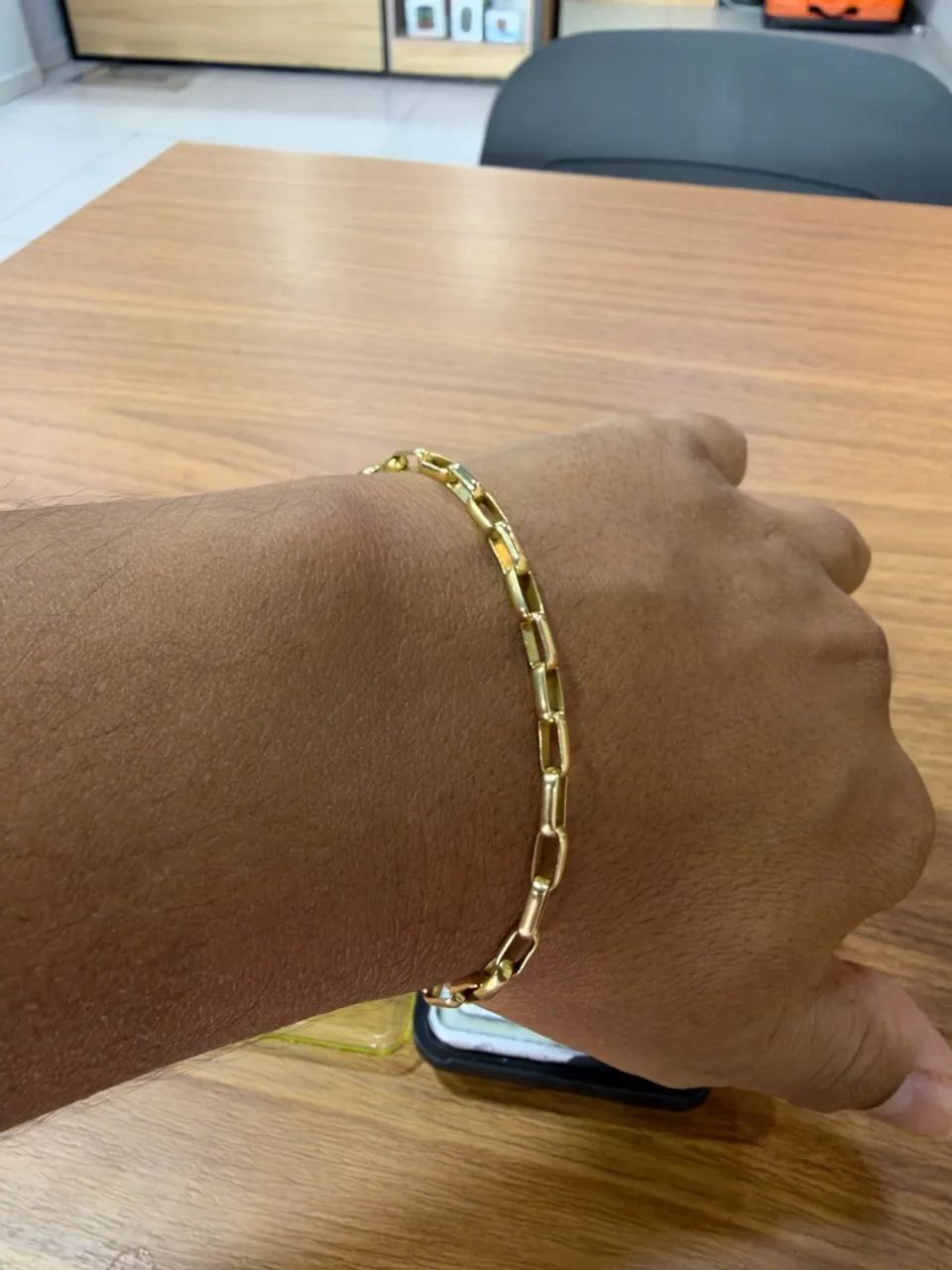 Pulseira em ouro 18k cadeado  MACIÇO 8 gramas - Foto 2