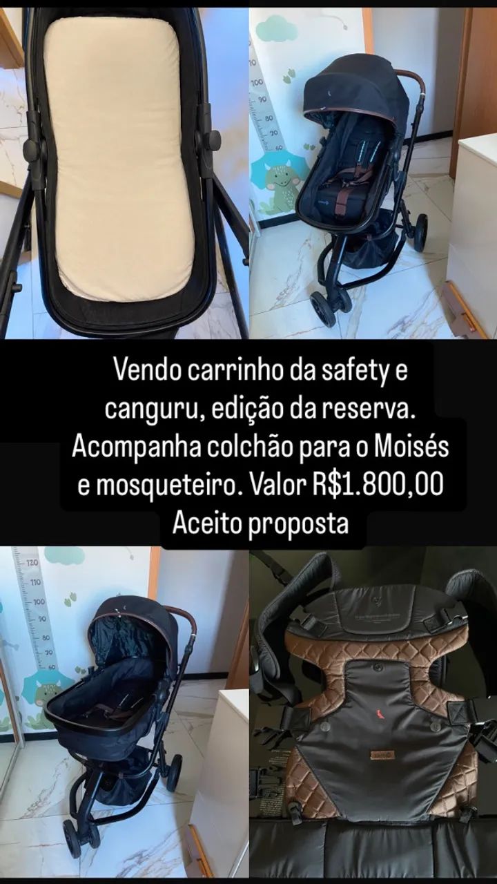 Carrinho e canguru safety, edição reserva