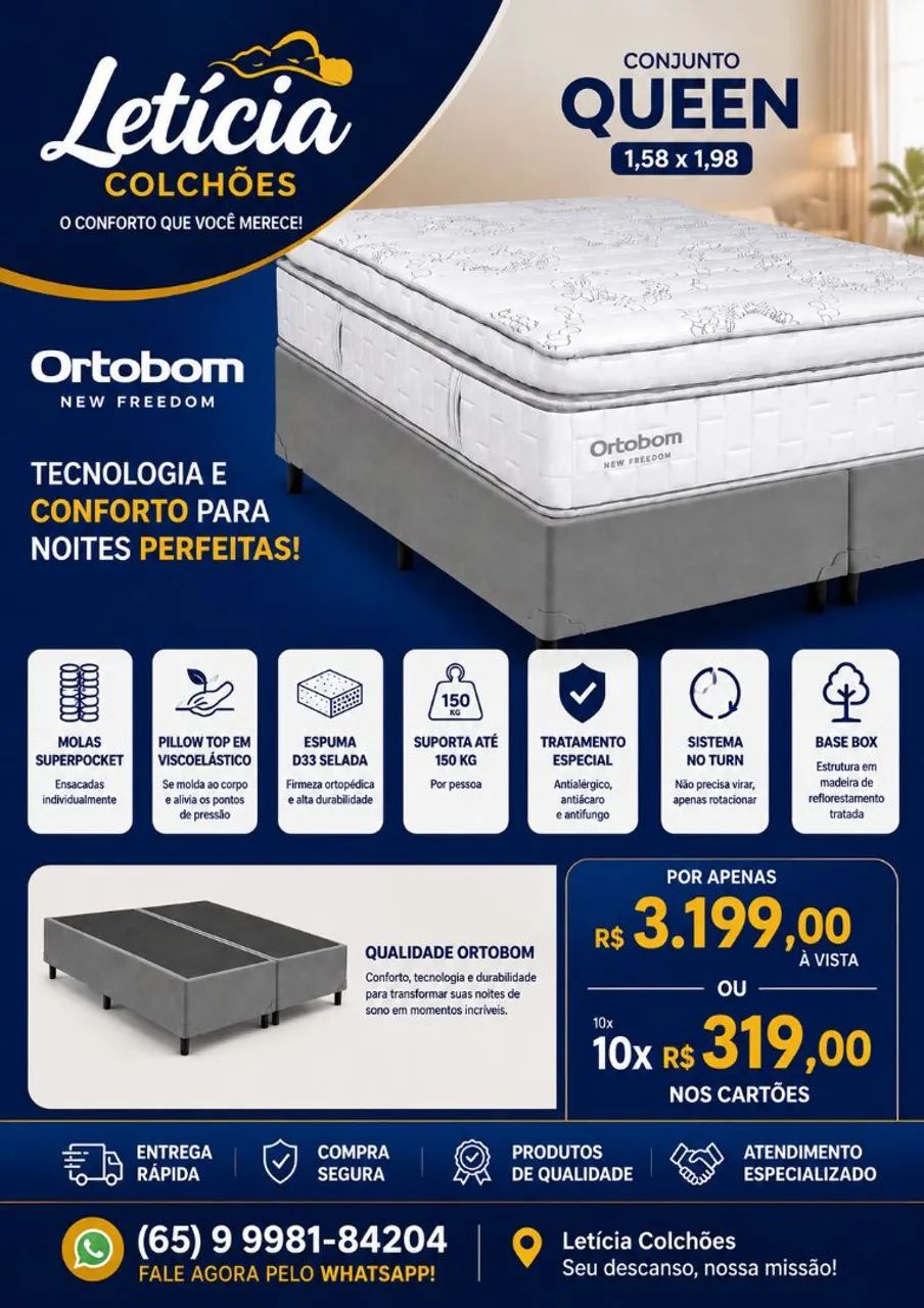 Colchao robust Ortobom+ box Ortobom  - Foto 2