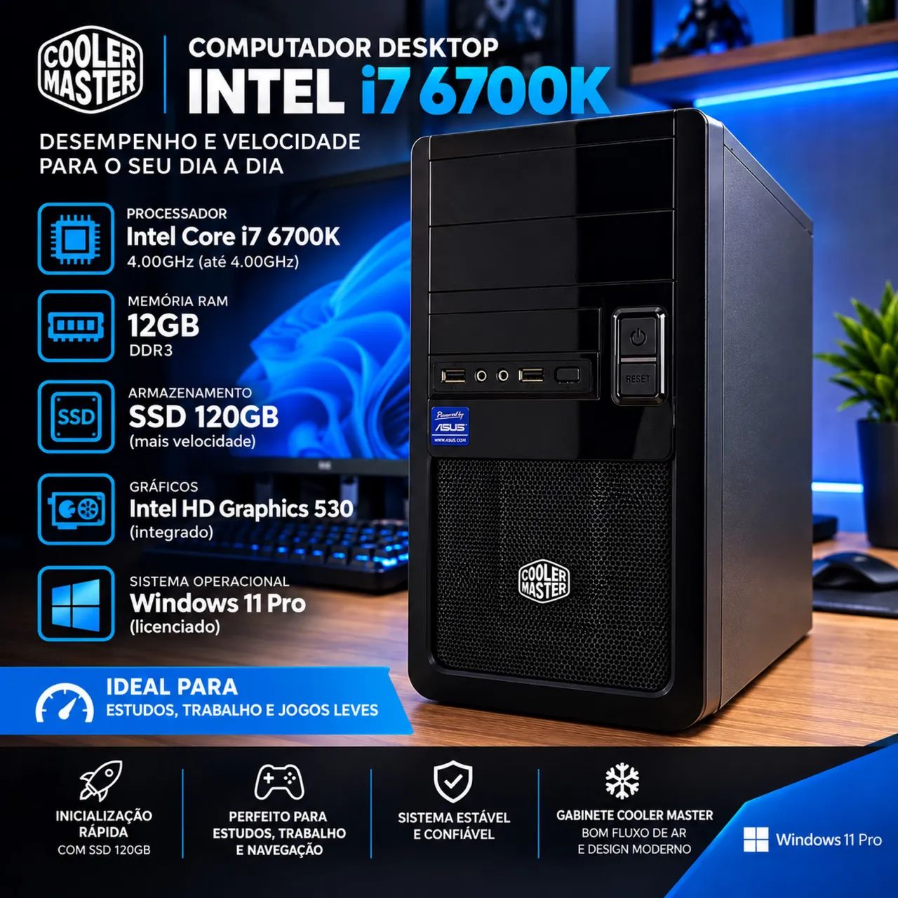 PC Gamer Intel Core i7-6700K | 12GB RAM | SSD