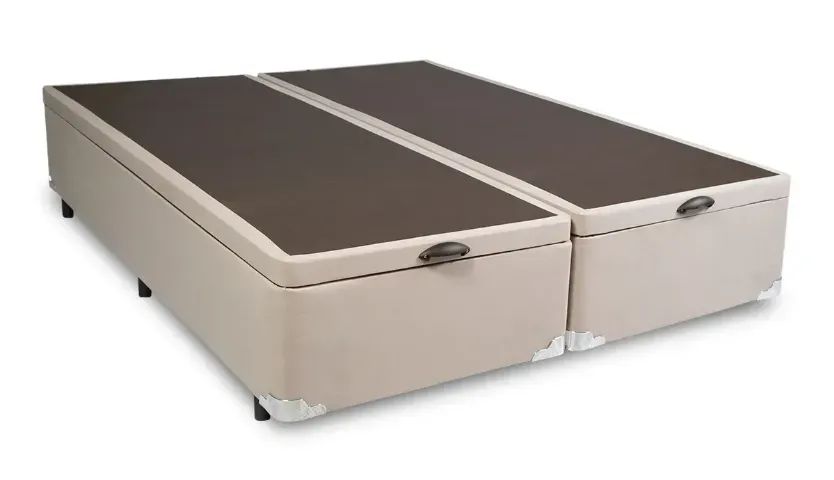 Cama Base Baú Bege/Branco e Colchão King Star  - Foto 2