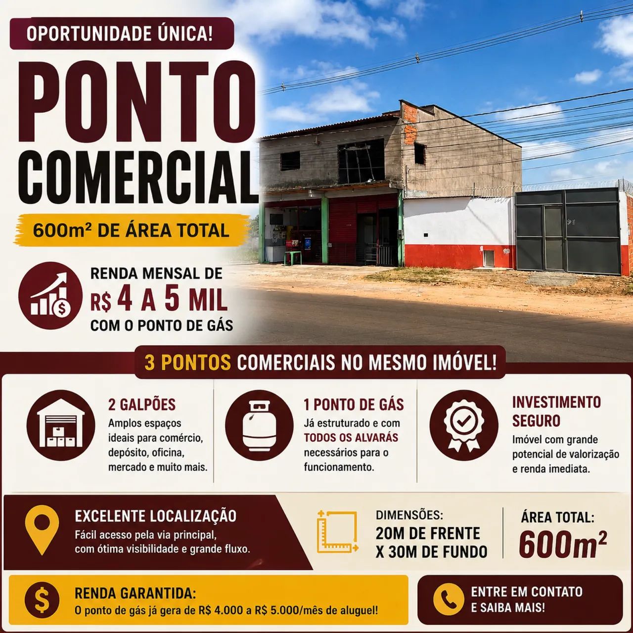 Ponto Comercial 600m² | 3 Pontos | Renda de R$ 4 a 5 Mil/mês - Foto 4