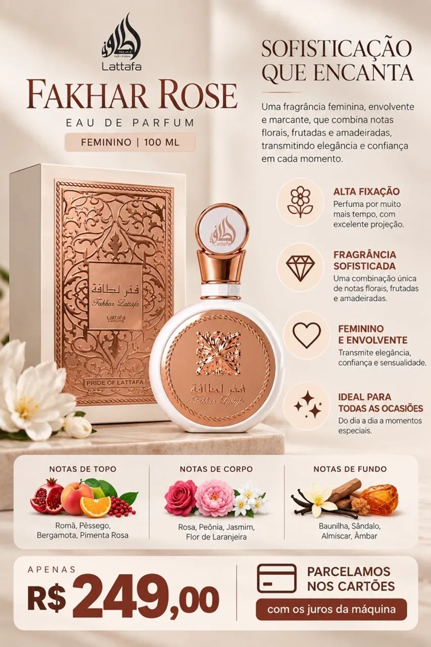 Perfume árabe Fakhar Rose 