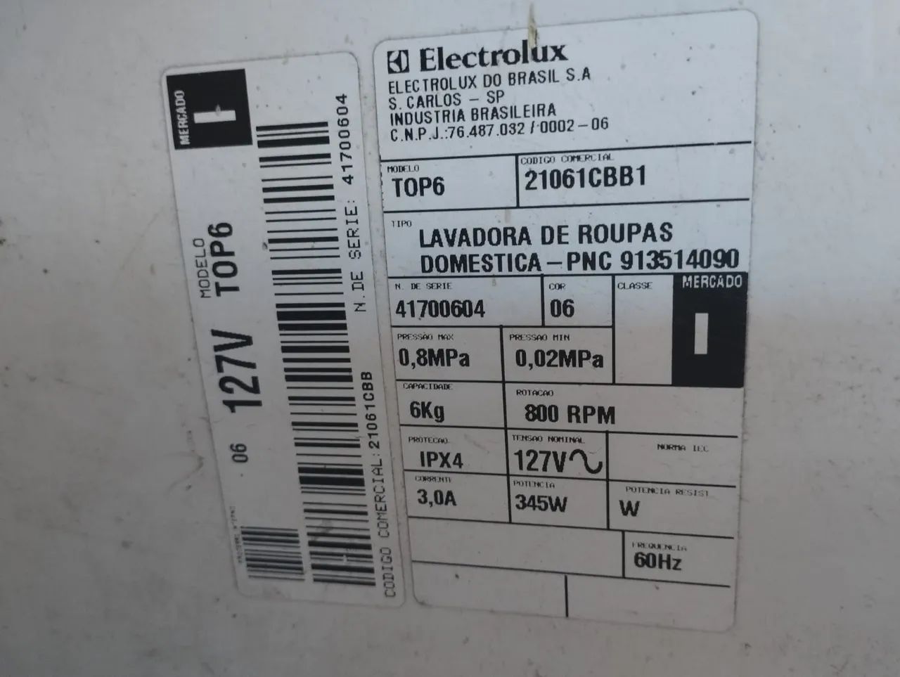 MÁQUINA DE LAVAR E SECAR COM DEFEITO.