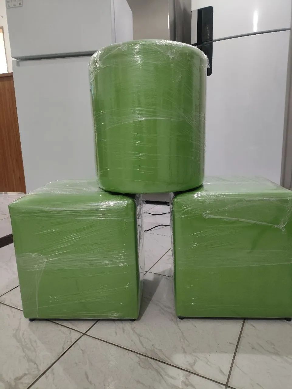 Puff Verde em courino  - Foto 4