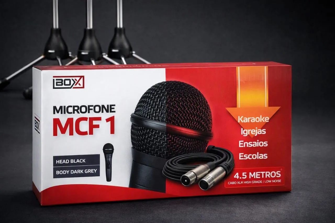 Microfone Dinâmico BOX MCF 1 - Novo e Pronto para Uso! - Foto 4