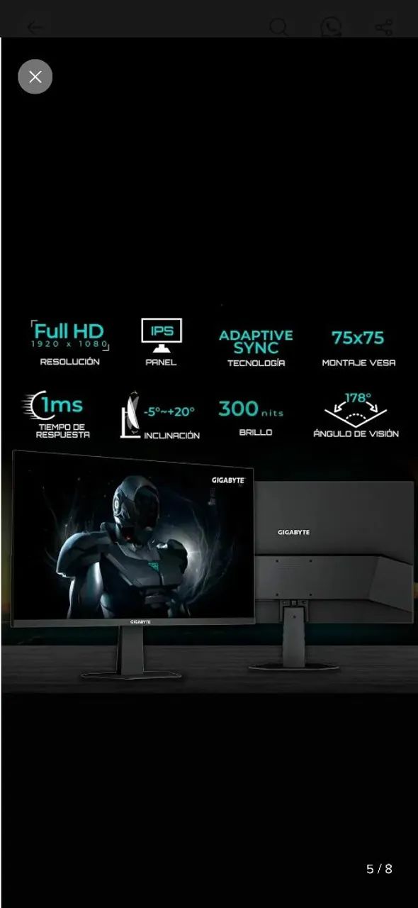 Monitor gamer Gigabyte 24 pol Full HD ips 144hz - Foto 4