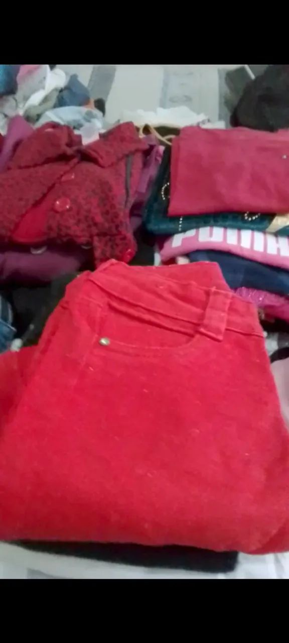 Lote enorme de roupas semi novas e novas