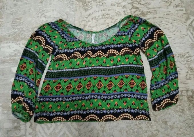 Blusa manga longa estampada