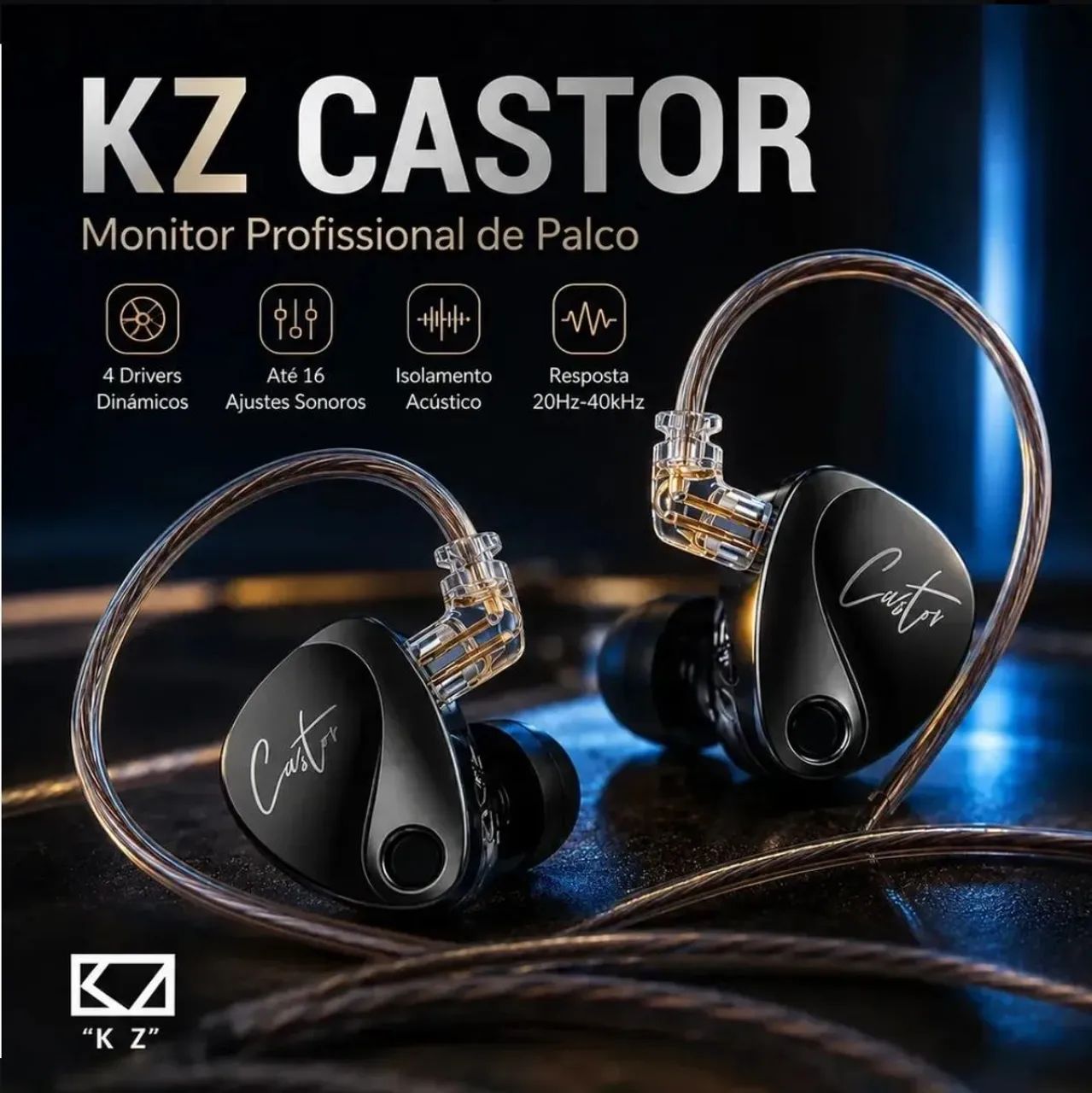 Fone KZ Castor In Ear com MIC R$ 120 - Foto 3