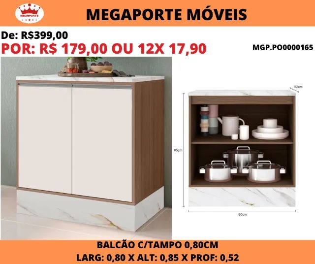 Balcão com Tampo 2 Portas