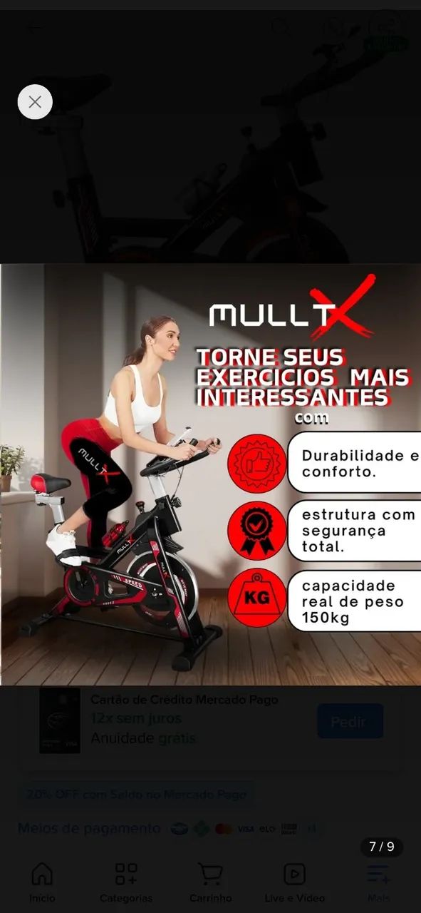 Bike Ergométrica Spinning com inercia 13Kg - Foto 5