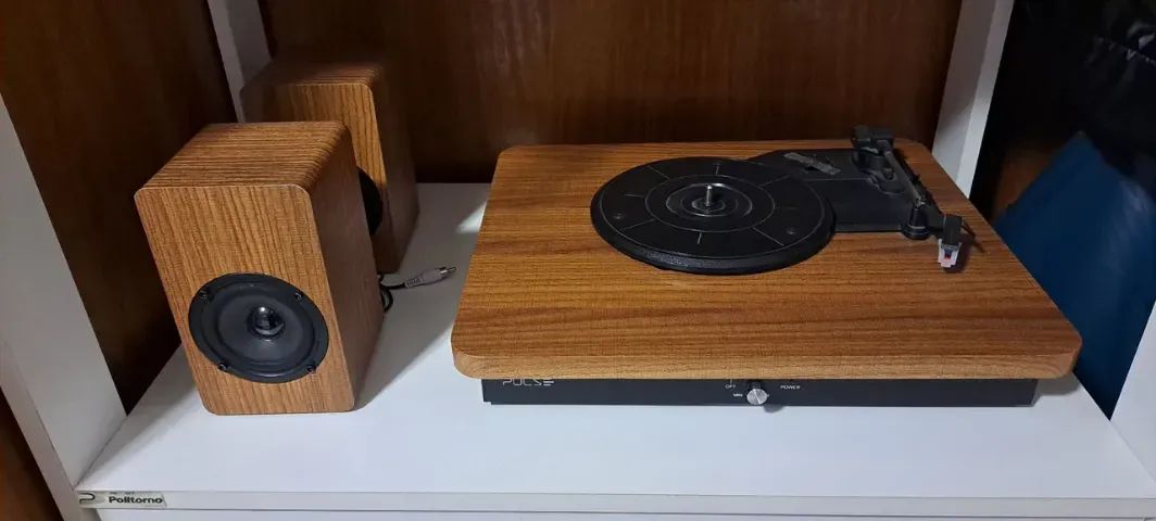 Toca-Discos (Vitrola) Pulse Retrô Sinatra c/ 2 Caixas Estéreo + Bluetooth. Sem Uso