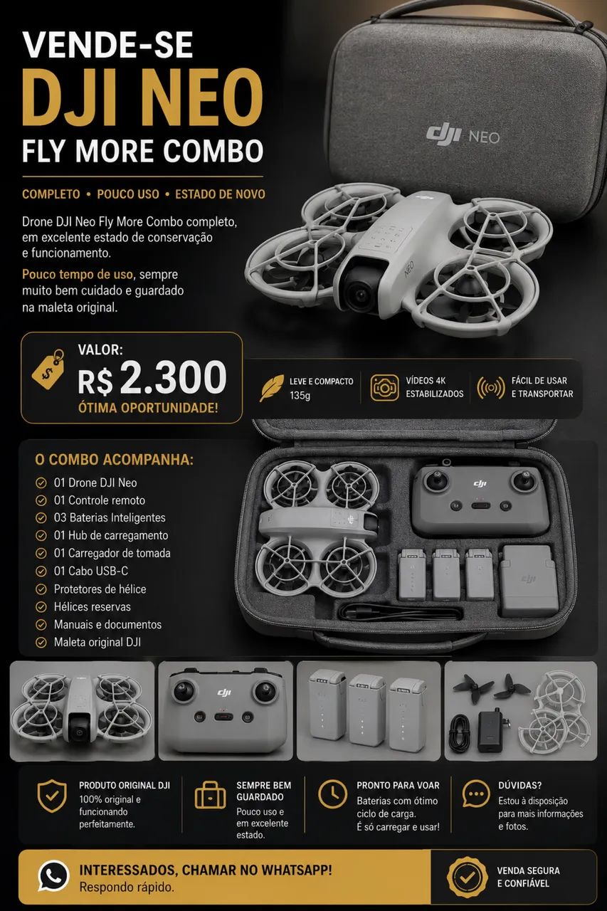Dji neo fly more combo com maleta 
