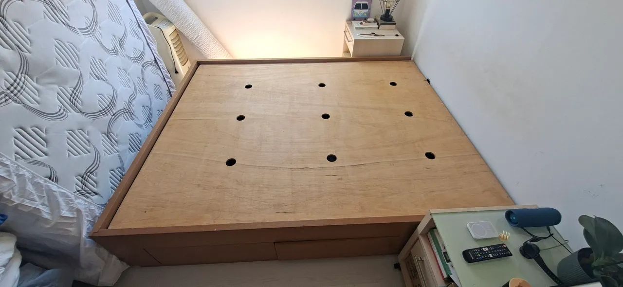 Cama Queen - Box Madeira - 4 Gavetas + Espaço Interno / Colchão Espuma Ortobom D33 - Foto 5