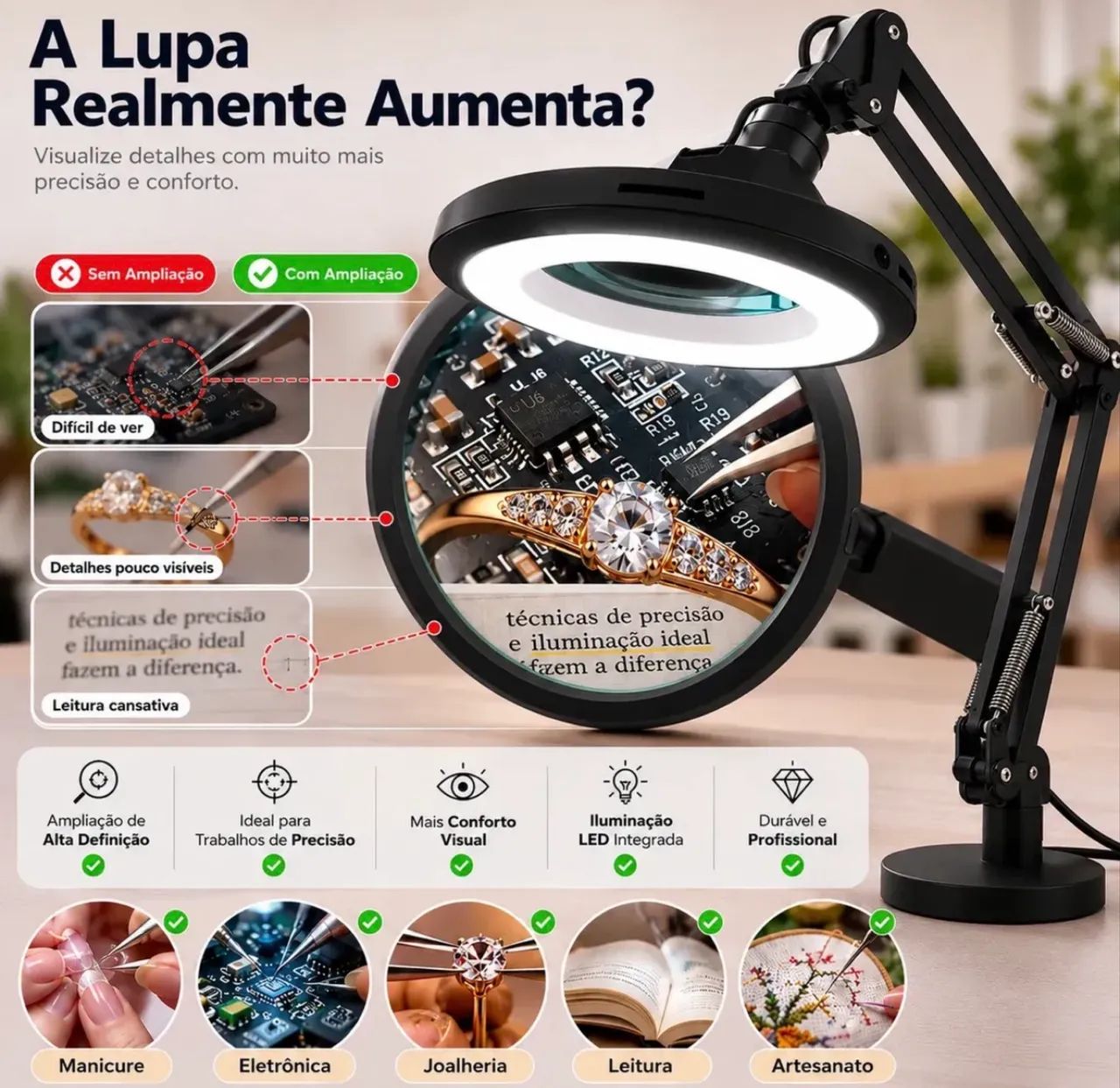 Luminária com lupa  - Foto 3
