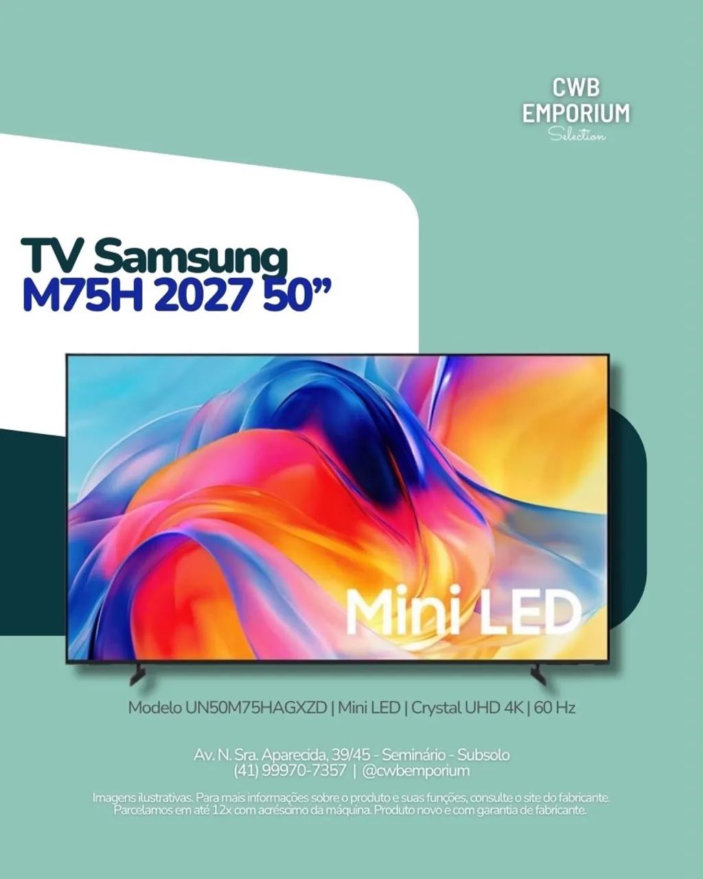 Smart TV 50 polegadas Samsung 4K UHD Mini LED M75H nova - Foto 5