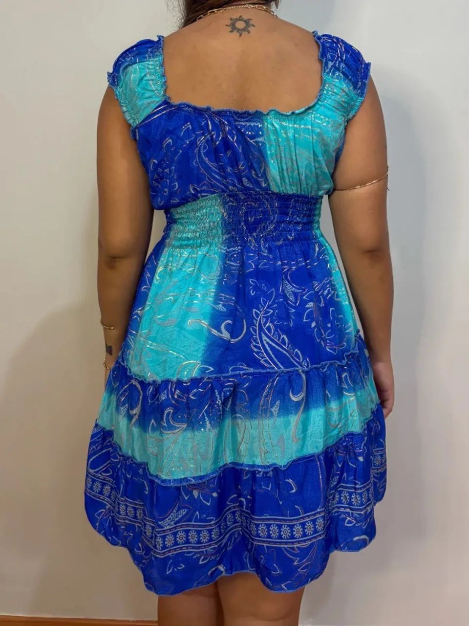 Vestido Indiano Curto Celeste - Foto 2