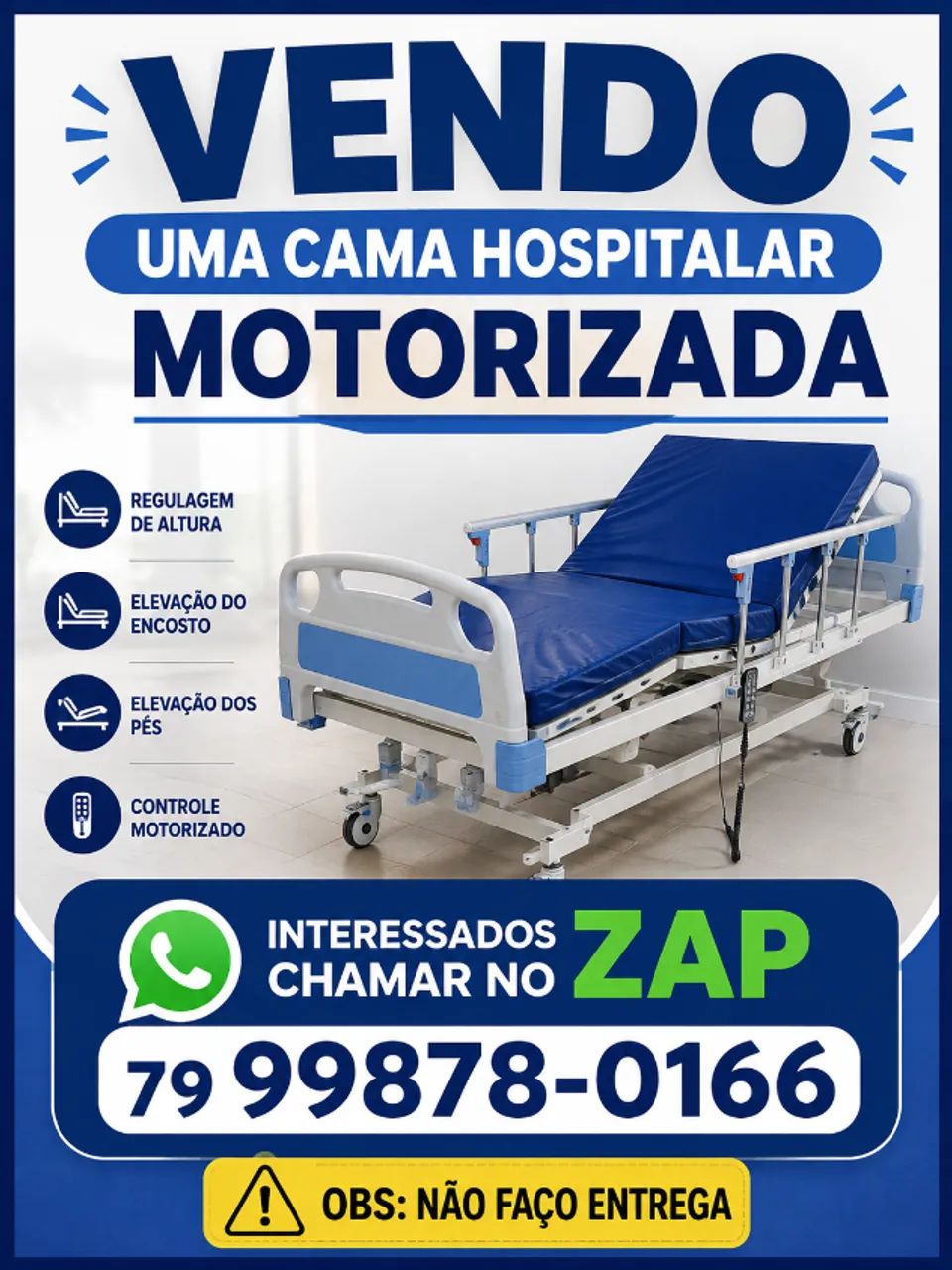 Cama hospitalar motorizada 