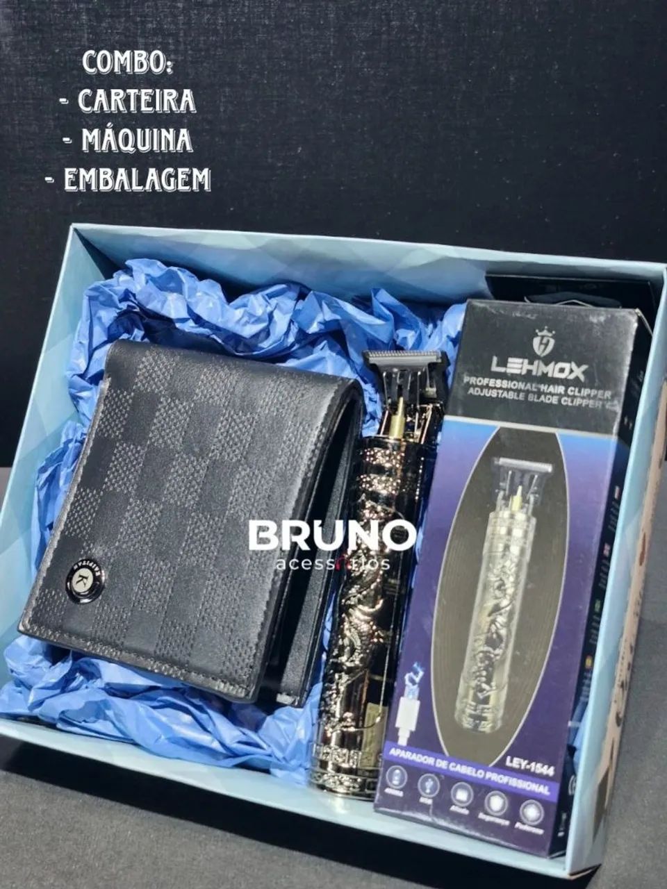 Kit dia dos pais carteira e maquina de acabamento  - Foto 2