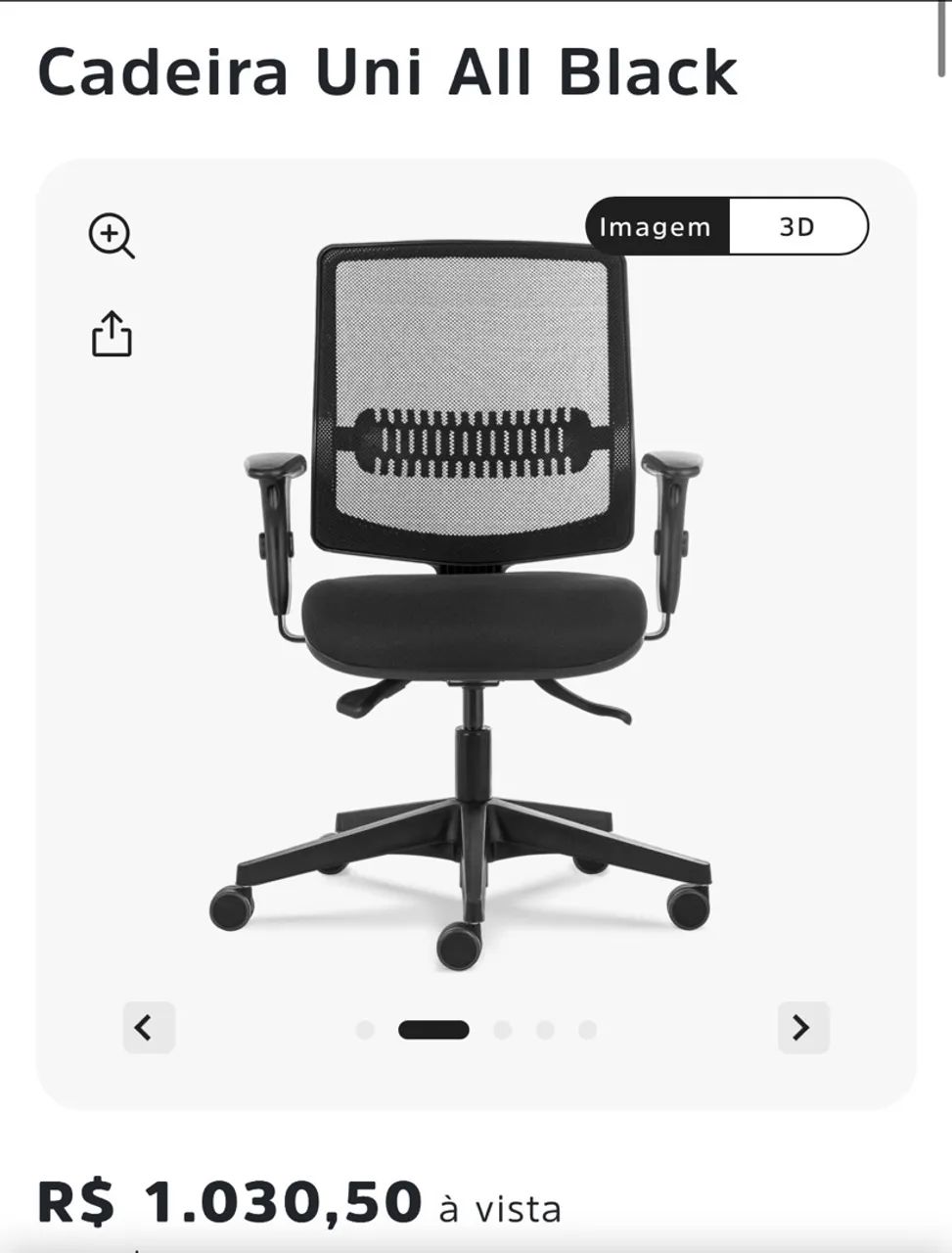 Cadeira de Escritório FlexForm Unni All Black  - Foto 4