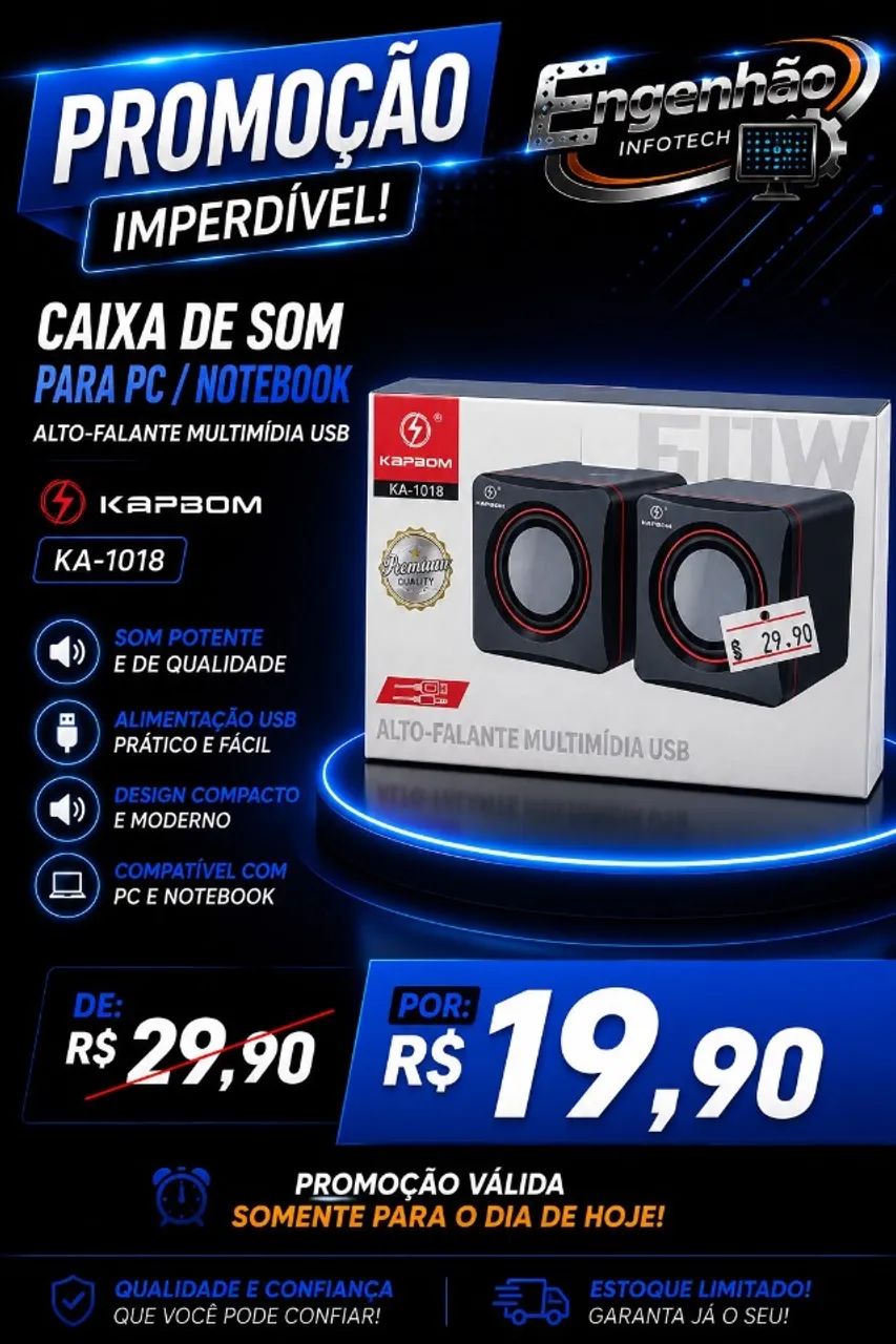 CAIXA DE SOM PC NOTEBOOK USB COM FIO - Foto 2
