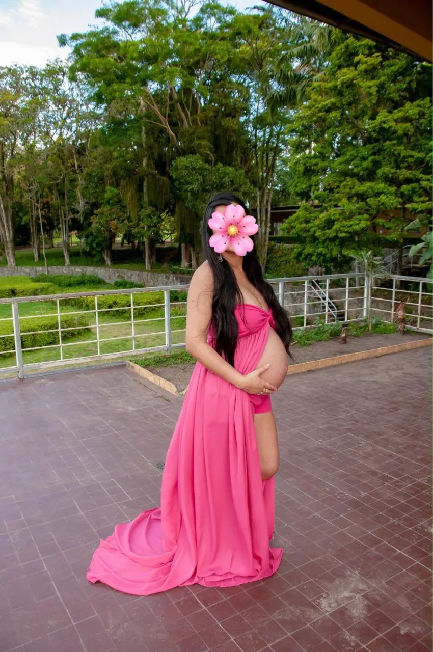Roupa rosa ensaio gestante - Foto 3