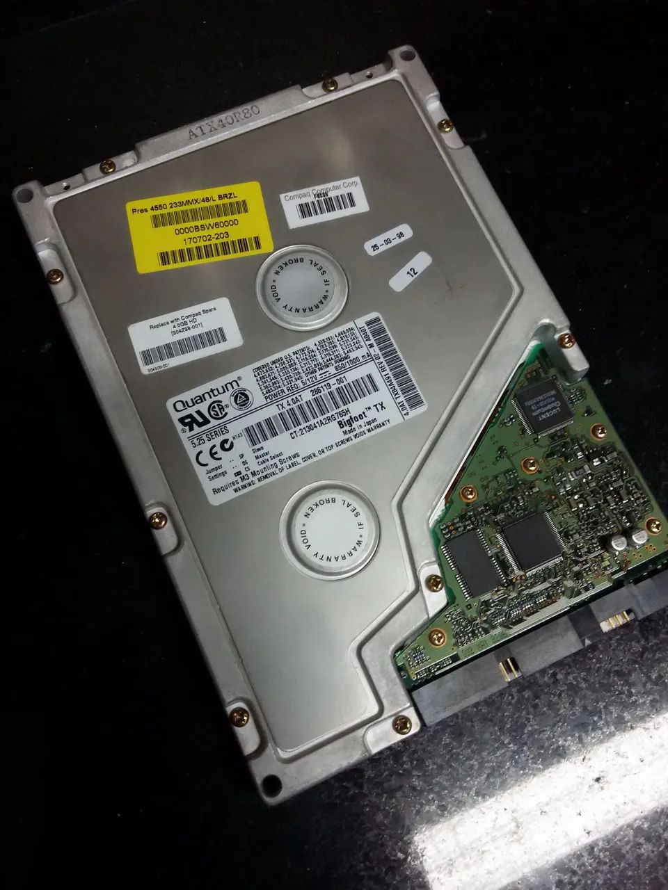 HD Quantum Bigfoot 4GB Grande 5 Polegadas de Pc Antigo 286 386 486 Compaq COM DEFEITO