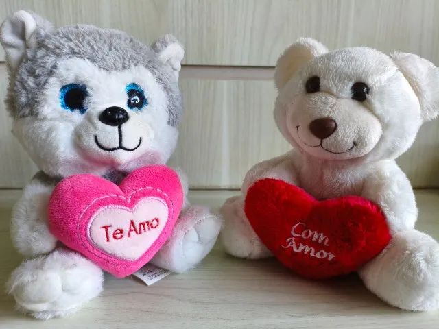 Lote  de Pelúcias 2  unidades Ursinho e Cachorro Love   itens   de colecionador   - Foto 6