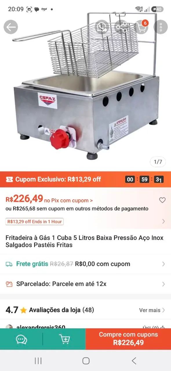 Fritadeira a gás  - Foto 4