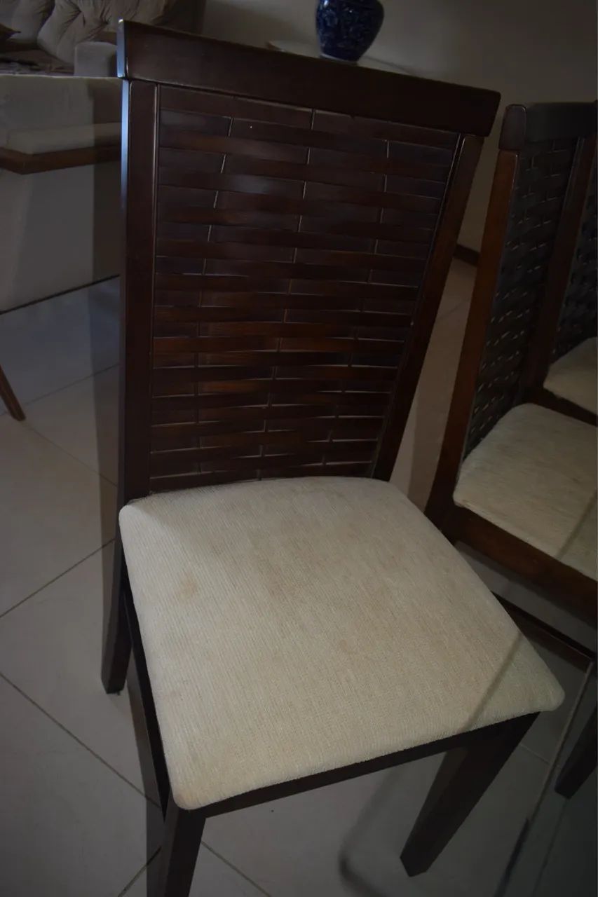 Mesa com 6 cadeiras Lar Shopping - madeira - Foto 4