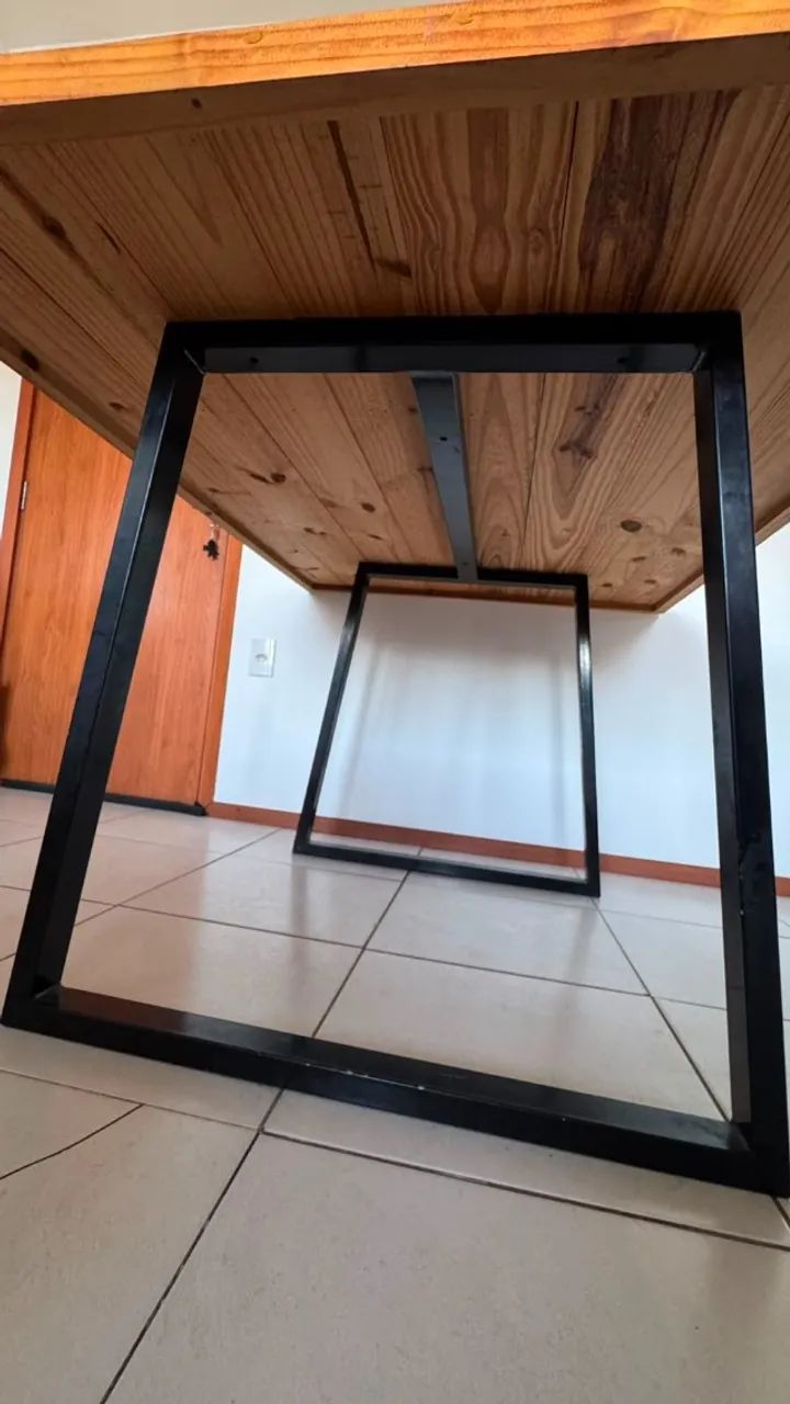 Mesa Madeira estilo industrial - Foto 4