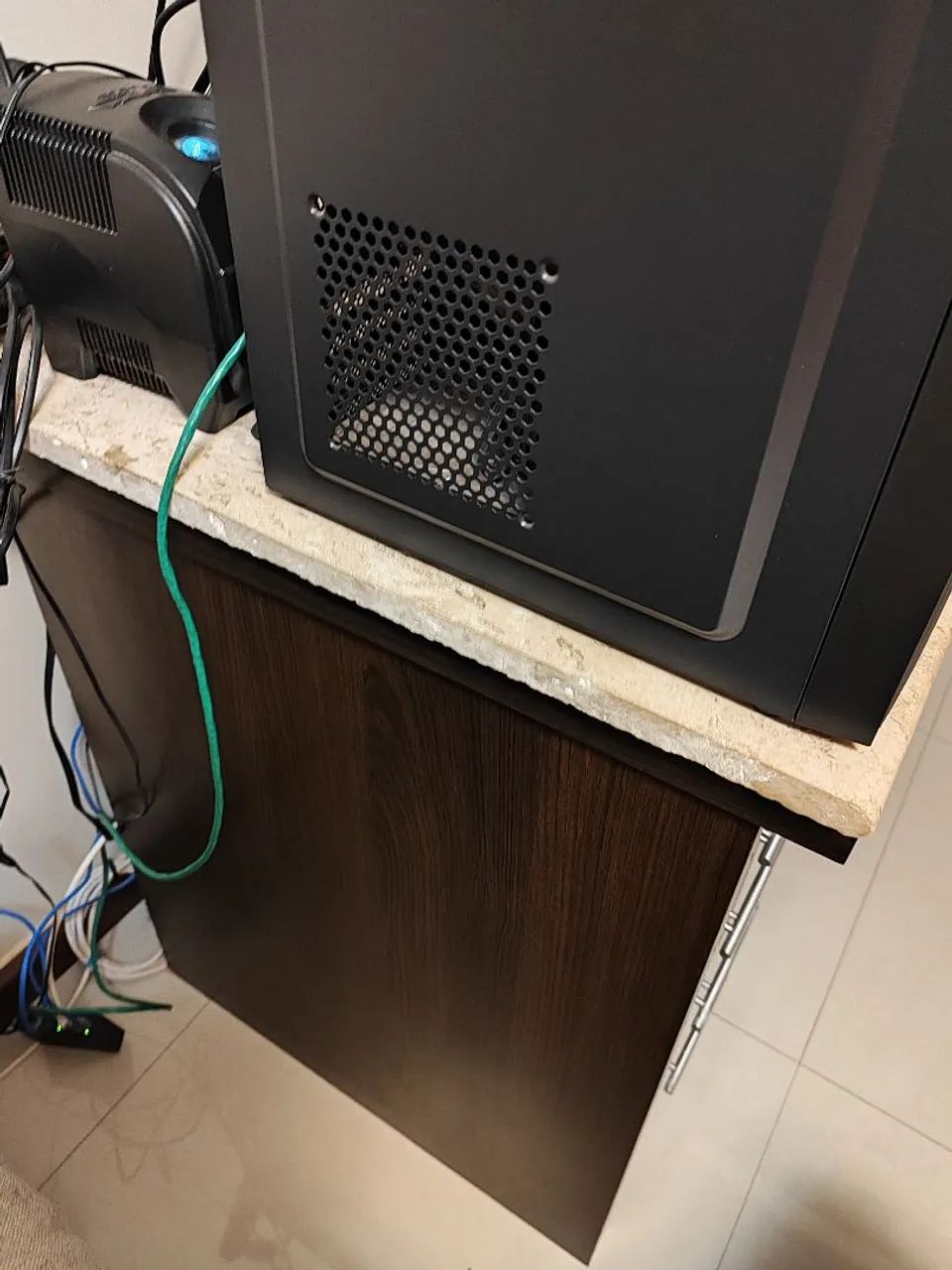 Mesa de madeira para computador com tampo de mármore o de - Foto 2