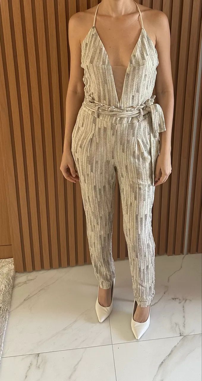 Conjunto calça e body com brilho P (36,38) - Foto 4