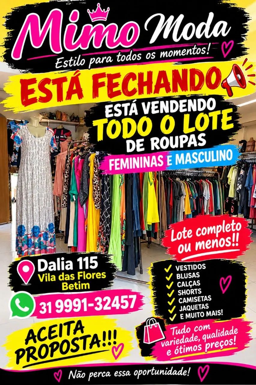 Fechamento da loja de roupas femininas e masculino  - Foto 4