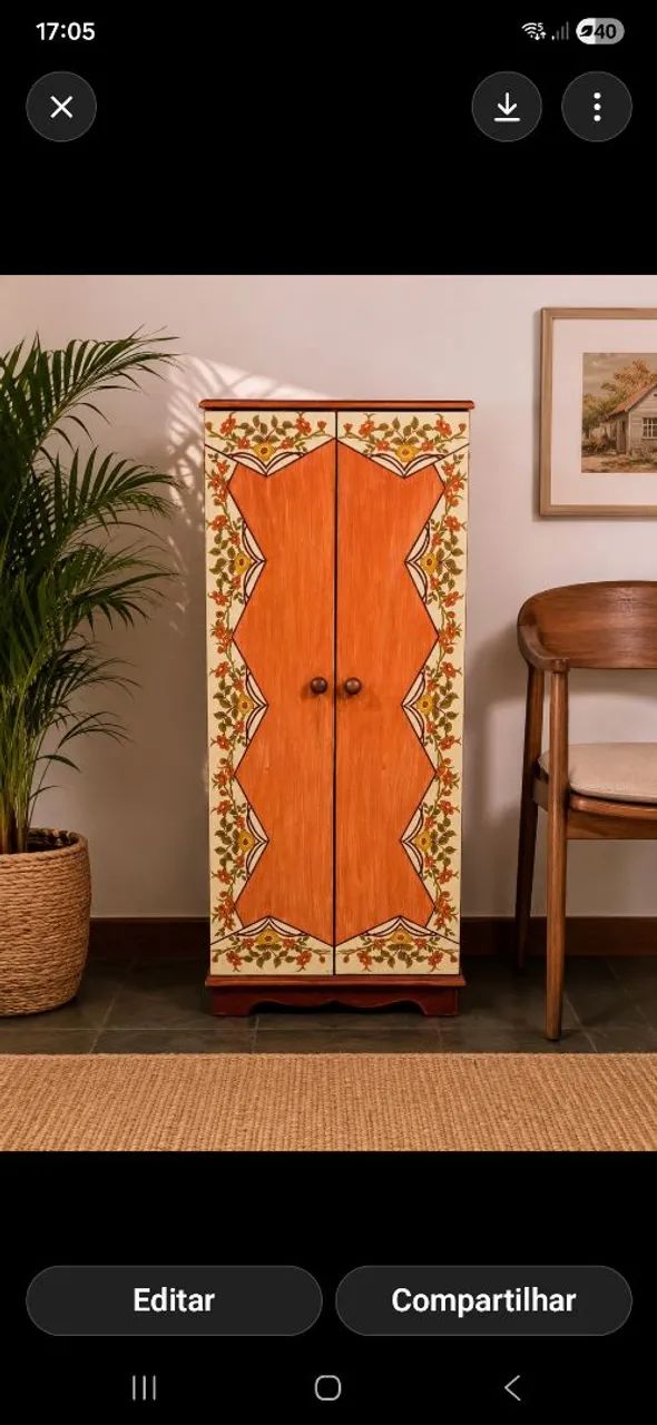 Comoda com pintura artística 